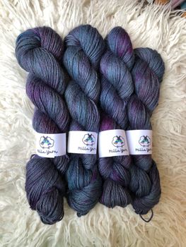 Handfärgad Llama Silk - Midnatt 50 g
