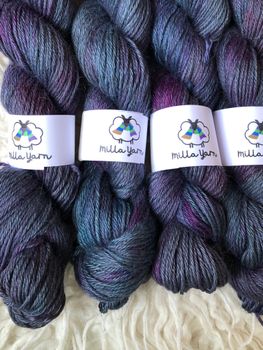 Handfärgad Llama Silk - Midnatt 50 g