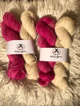 Milla Norsk DK - Bubblegum 50 g och Vit 50 g