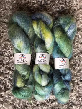 Milla Silk/Mohair - Blå Tallskog 50 g
