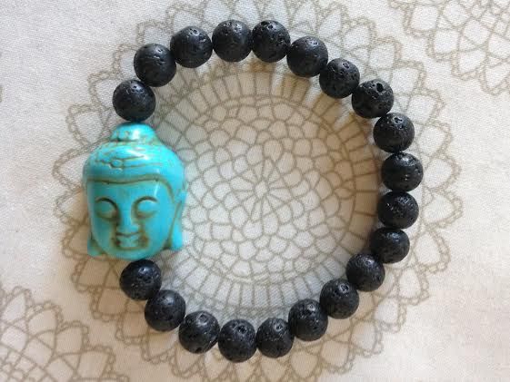 Armband Lavasten Turkos Buddha