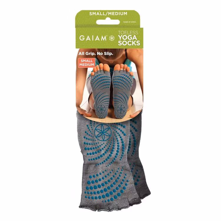 Toeless Grippy Socks Heather Grey från Gaiam