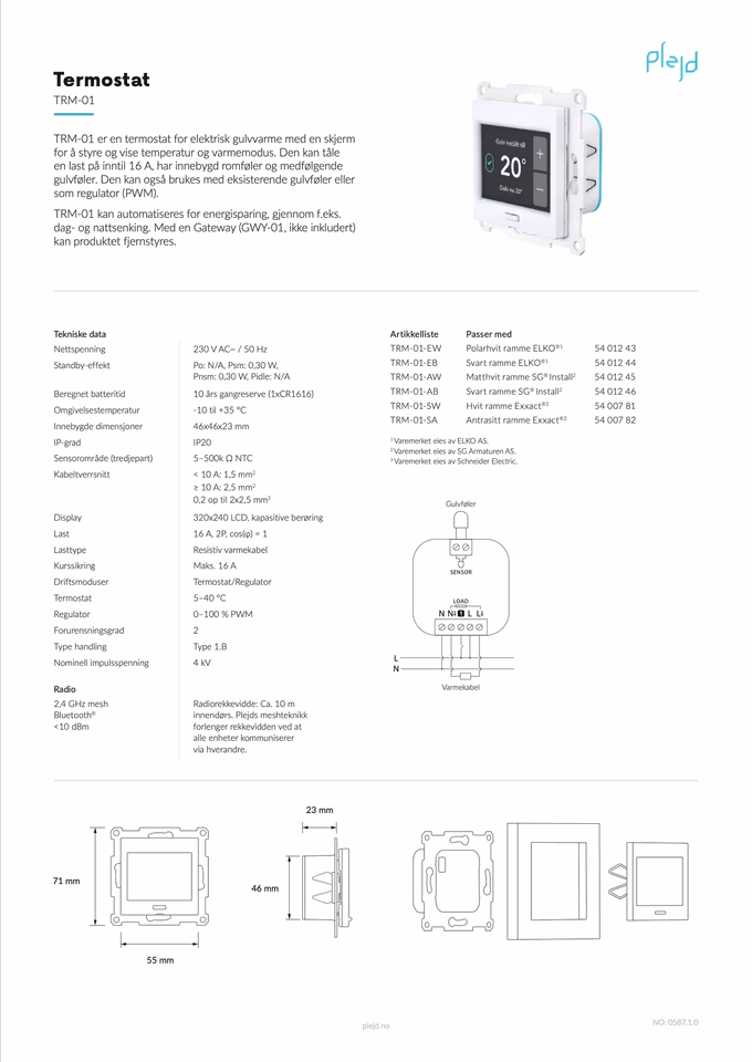 Plejd smart termostat med app styring!