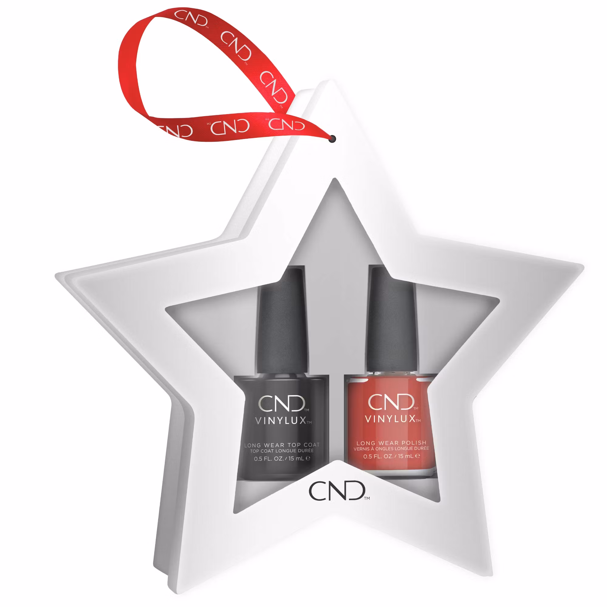 Star Duo box w Wildfire and Top Coat - Jule neglelakk i rødt og overlakk