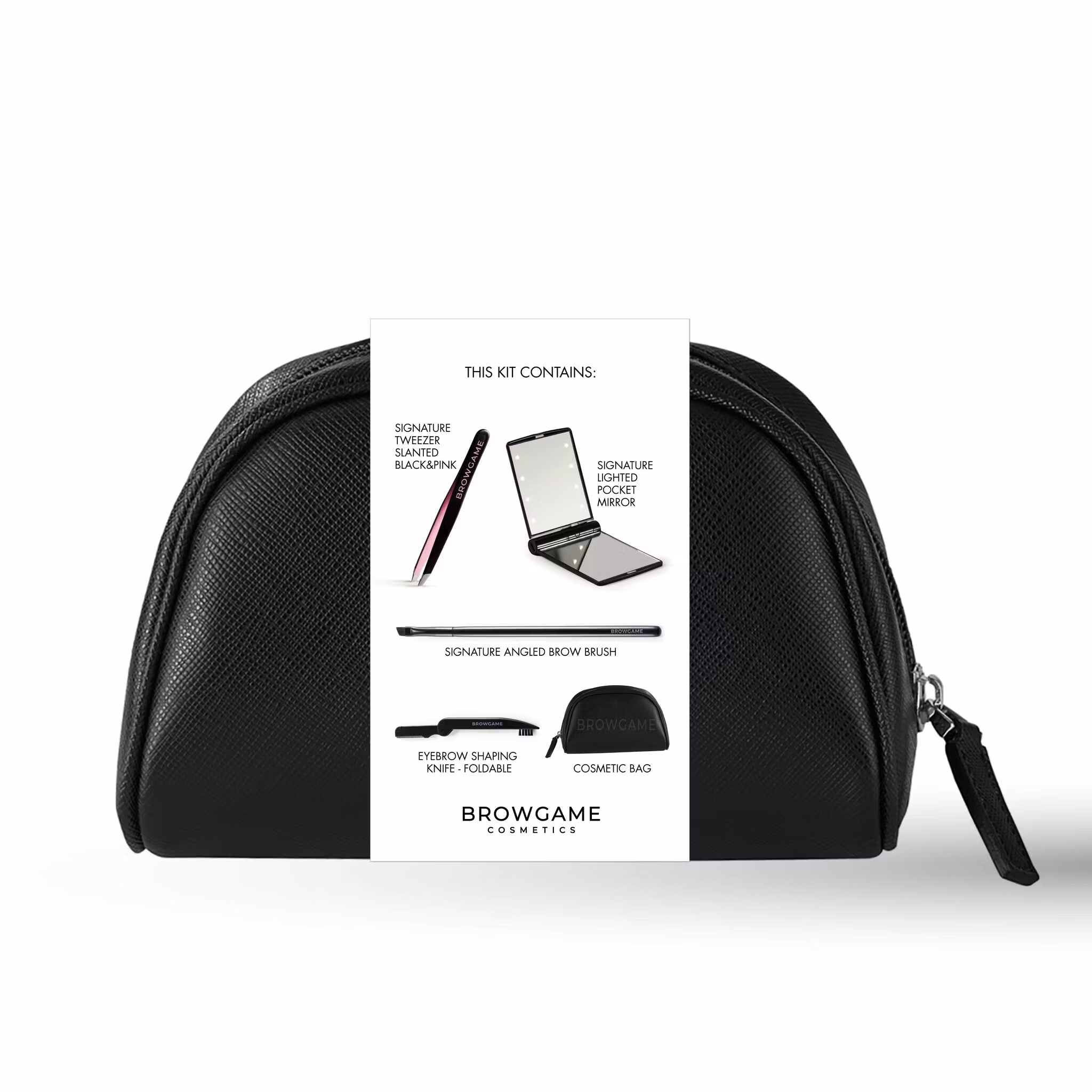 Browgame Brow Kit - bryn kit med LEDspeil, pinsett, brynkniv, brynbørste