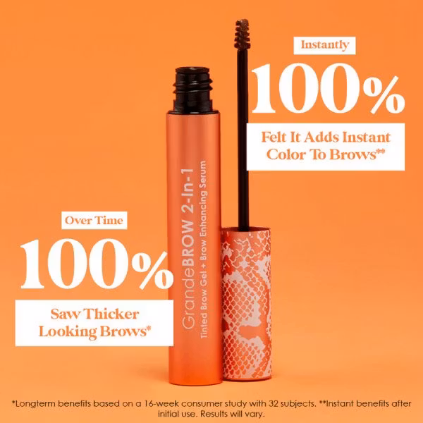 GrandeBROW 2-In-1 Tinted Brow Gel + Brow Enhancing Serum - MEDIUM