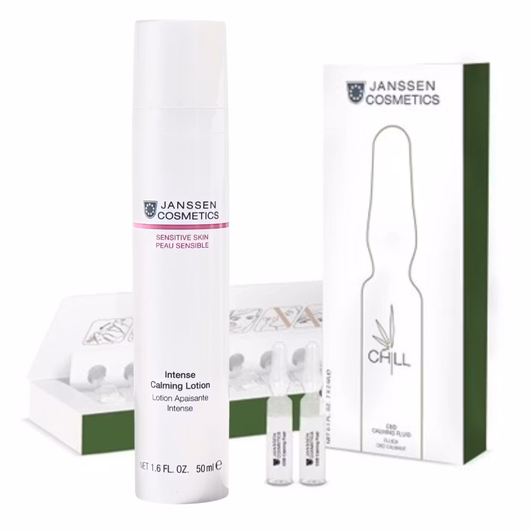 Janssen Cosmetics Sensitiv skin kampanje - 1 krem og 2 pakker ampuller - styrker rødlig hud