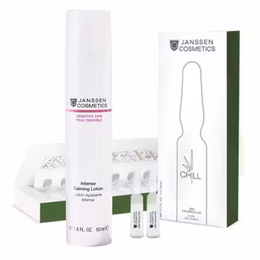 Janssen Cosmetics Sensitiv skin kampanje - 1 krem og 2 pakker ampuller - styrker rødlig hud