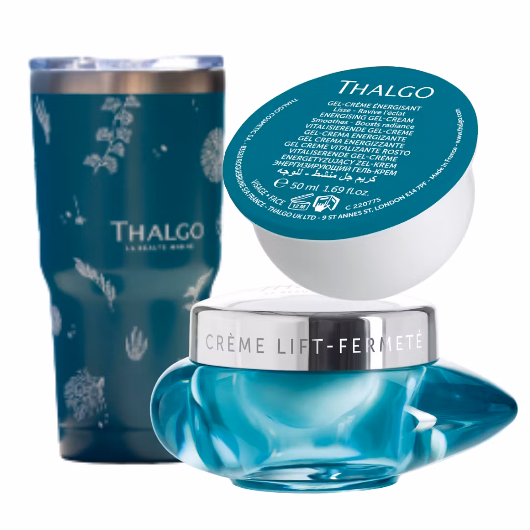 Thalgo kampanje - GLØD - krem, refill og Thalgo drikkekopp