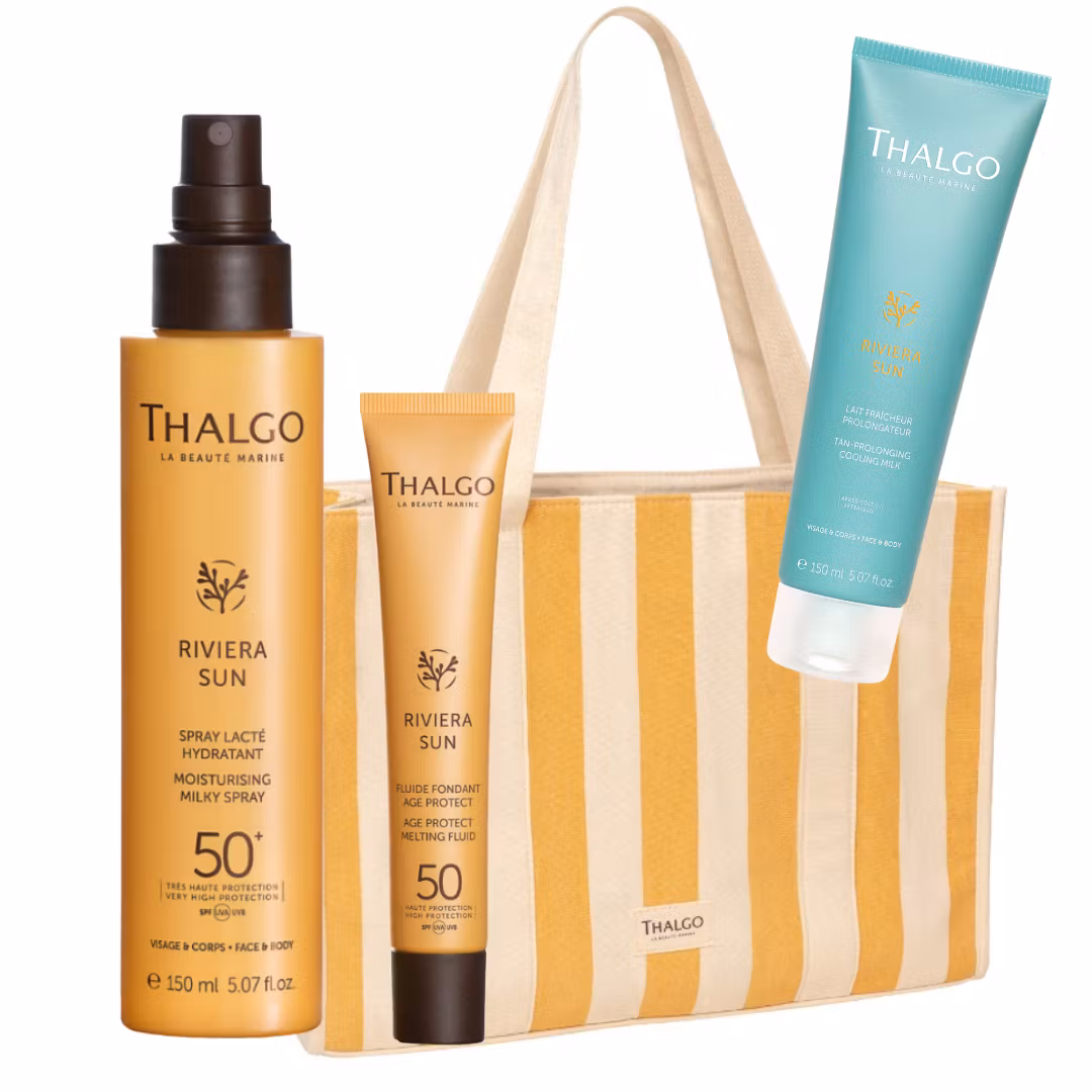 Thalgo Thalgo Riviera Sun Solbag med SPF50 ansikt + SPF50 kropp + Tan Prolonging Cooling Milk