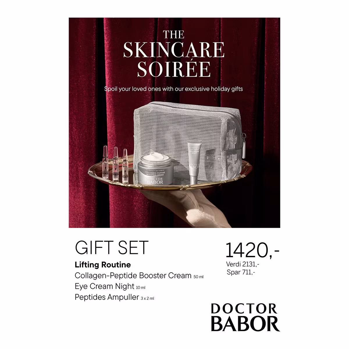 DOCTOR BABOR Peptide Lifting Routine - Collagenkrem - 3 ampuller og øyenkrem