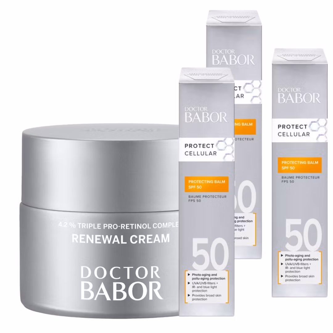 DOCTOR BABOR – Renewal Cream med Retinol 50 ml + 3 stk 15 ml SPF 50 - Kampanje