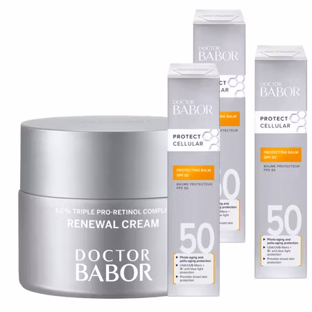 DOCTOR BABOR – Renewal Cream med Retinol 50 ml + 3 stk 15 ml SPF 50 - Kampanje