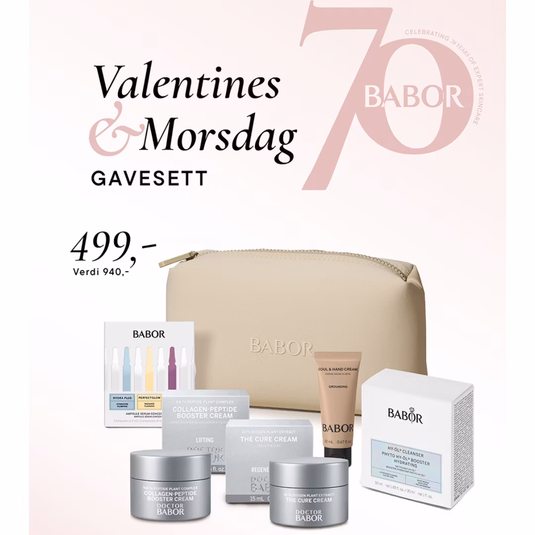 BABOR Valentines & Morsdag – Gavesett - 5 produkter og toalettmappe