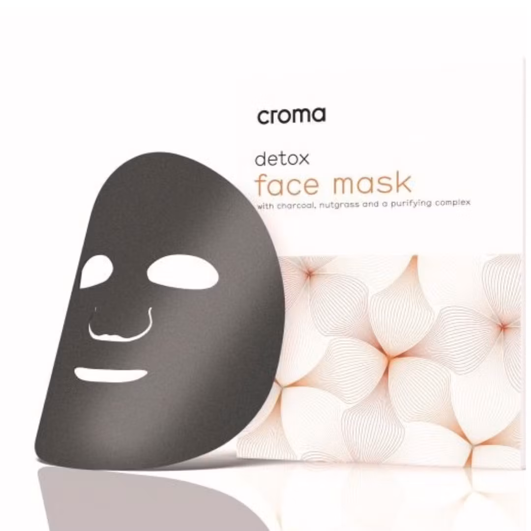 CROMA Detox Face Mask – rensende sheetmaske med aktivt kull