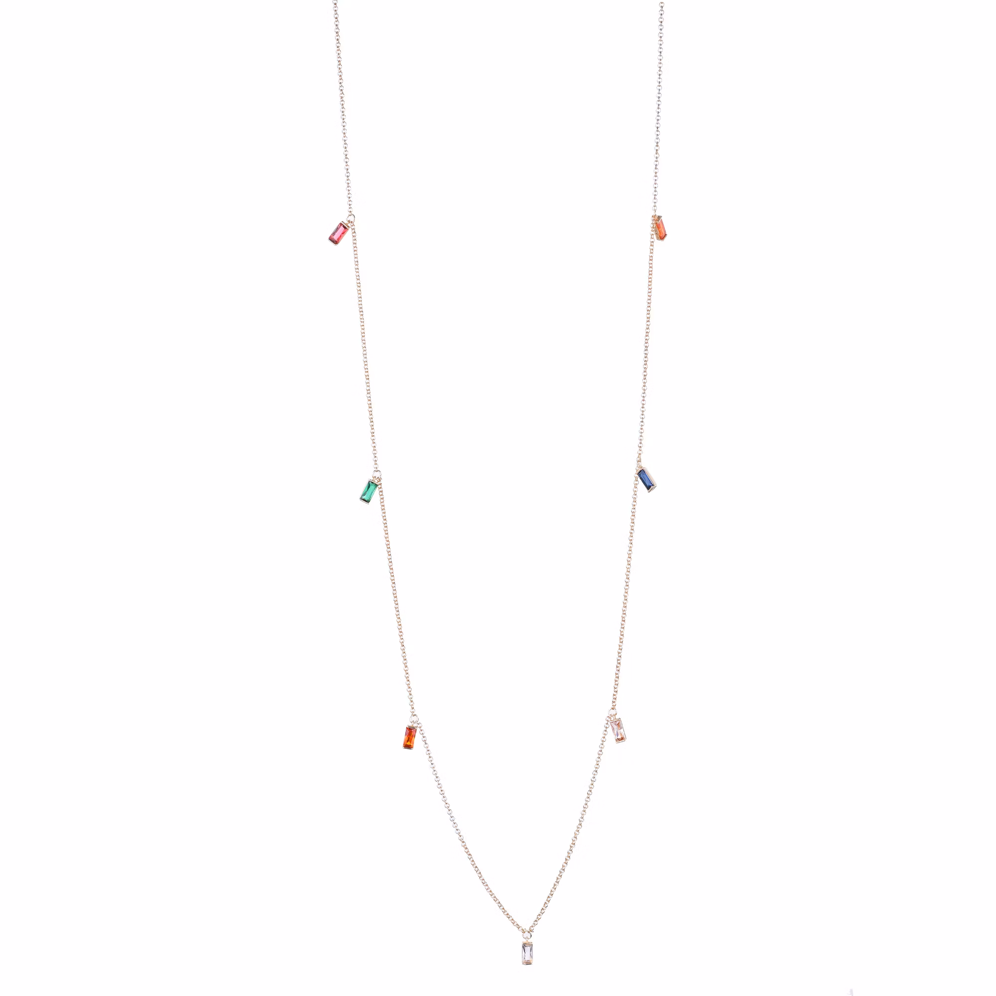 Långt halsband med stenar