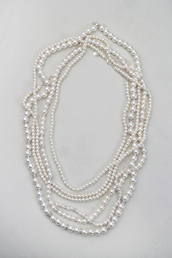 Pearl long necklace 4 set