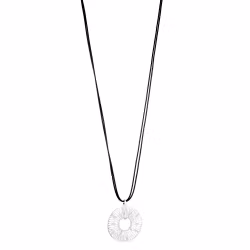 Långt halsband med silverring