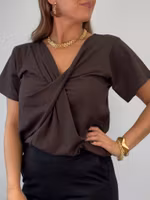 Draped cotton top