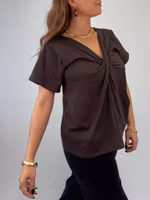 Draped cotton top