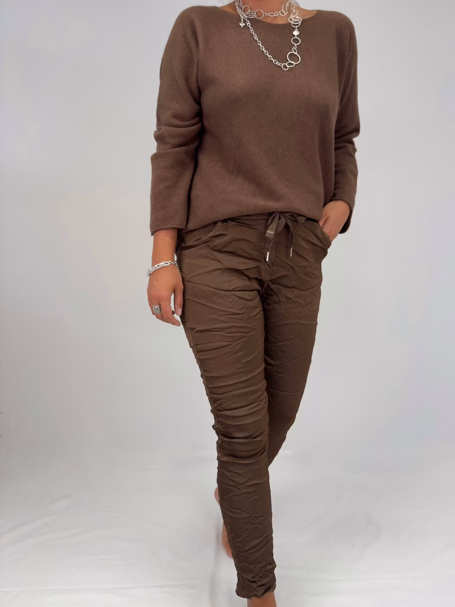 Glossy superstretch pants