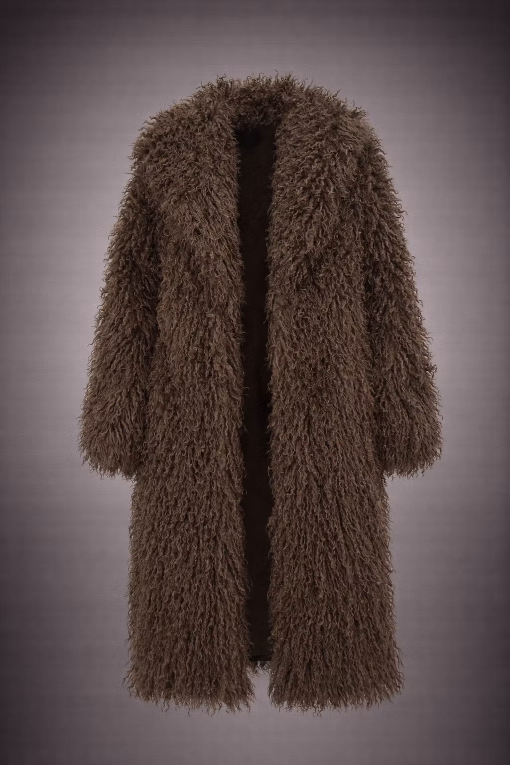 Lång jacka i fuskpäls