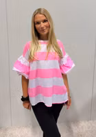 Nina top pink/white