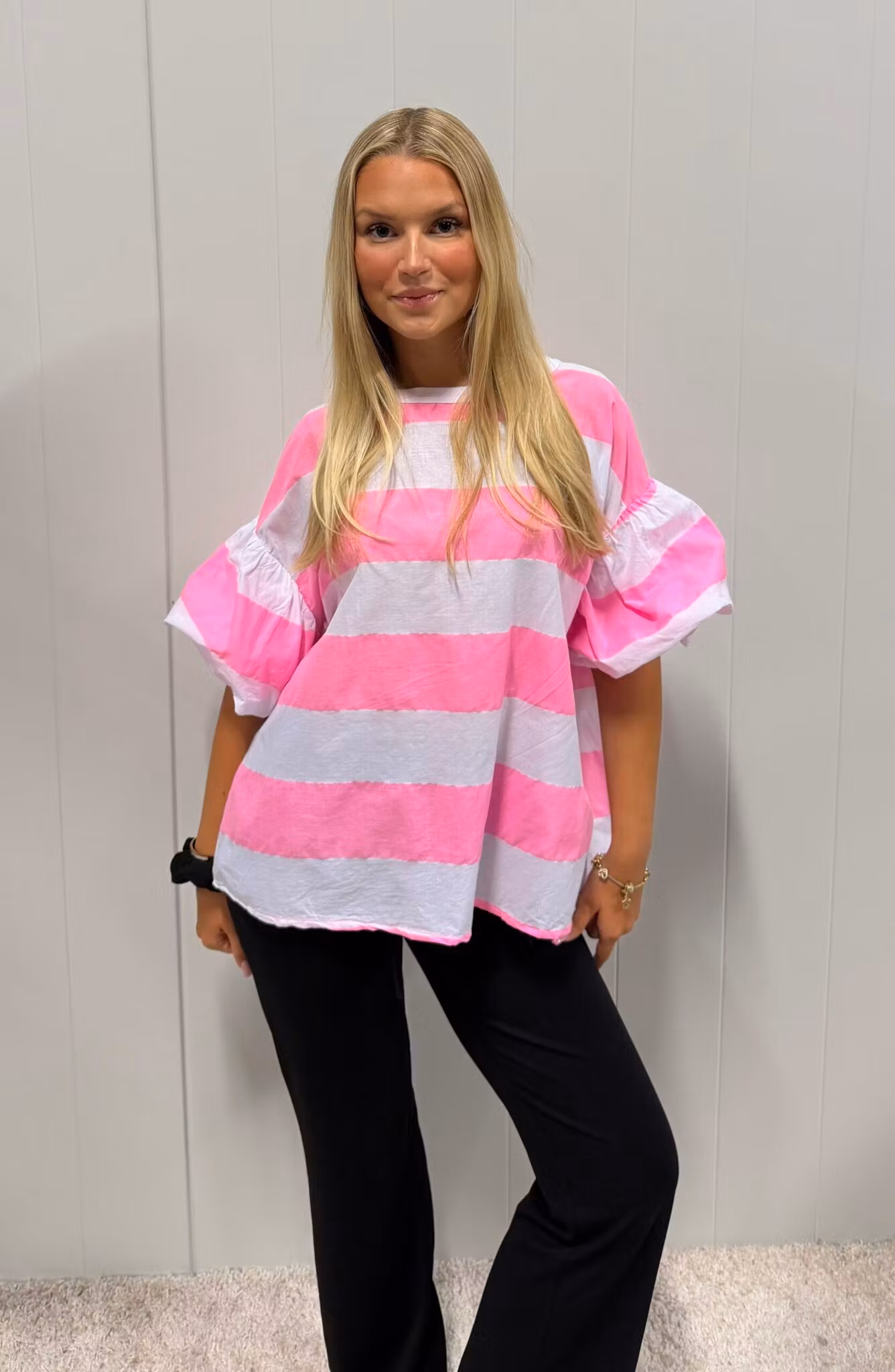 Nina top pink/white