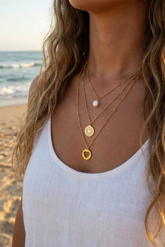 3 halsband i 1 med söta charms