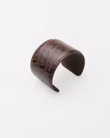 Leather croco cuff bracelet