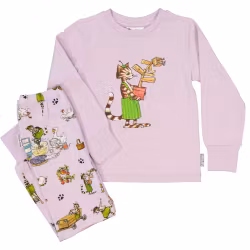 Pyjamas två delad Pettson och findus lila