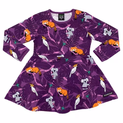 Villervalla Animalprint klänning lila