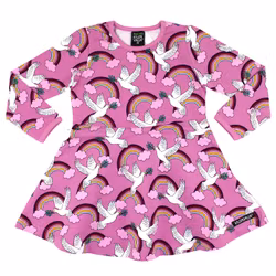 Villervalla  snurrklänning PEACE rosa