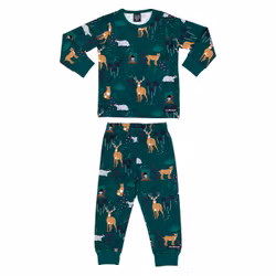 Villervalla Winter forest grön pyjamas