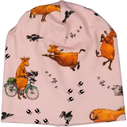 Geggamoja Mamma Mu fleecefodrad mössa rosa