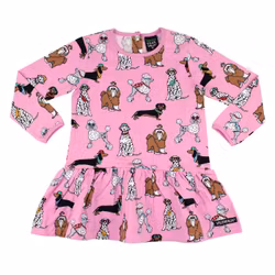 Villervalla funky dogs klänning rosa