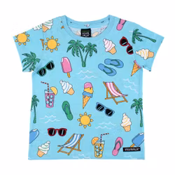 Villervalla summer day T-shirt blå