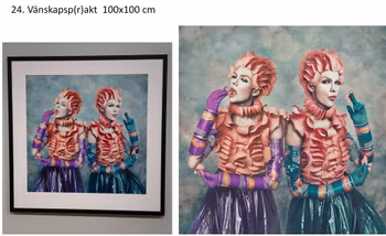 Inramat verk Vänskapsprakt 100x100 cm