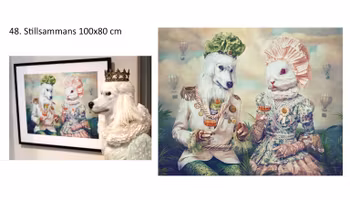 Inramat verk Stillsammans 100x80 cm