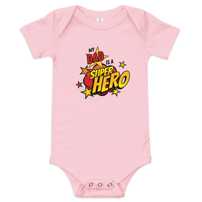 Superhero Dad Baby short sleeve one piece bodysuit