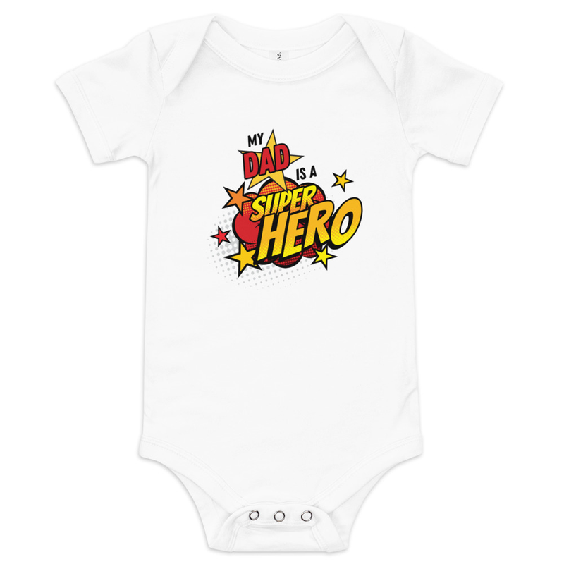 Superhero Dad Baby short sleeve one piece bodysuit