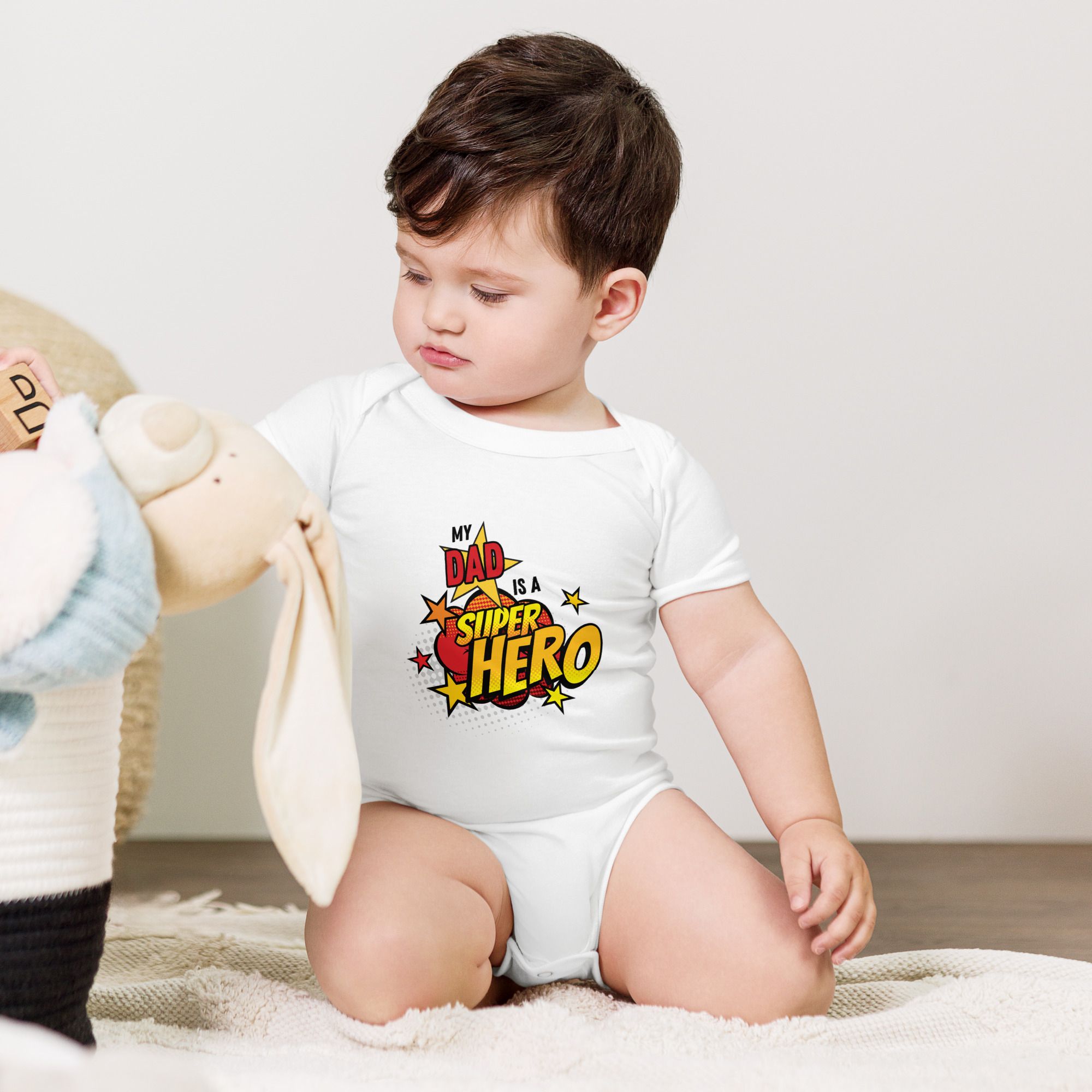 Superhero Dad Baby short sleeve one piece bodysuit