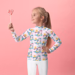 Summer Magic Unicorn Kids Rash Guard Pink