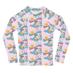 Summer Magic Unicorn Kids Rash Guard Pink