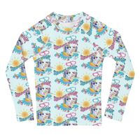 Summer Magic Unicorn Kids Rash Guard Blue