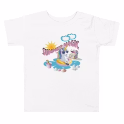 Pink Summer Magic Unicorn Toddler Short Sleeve T-shirt