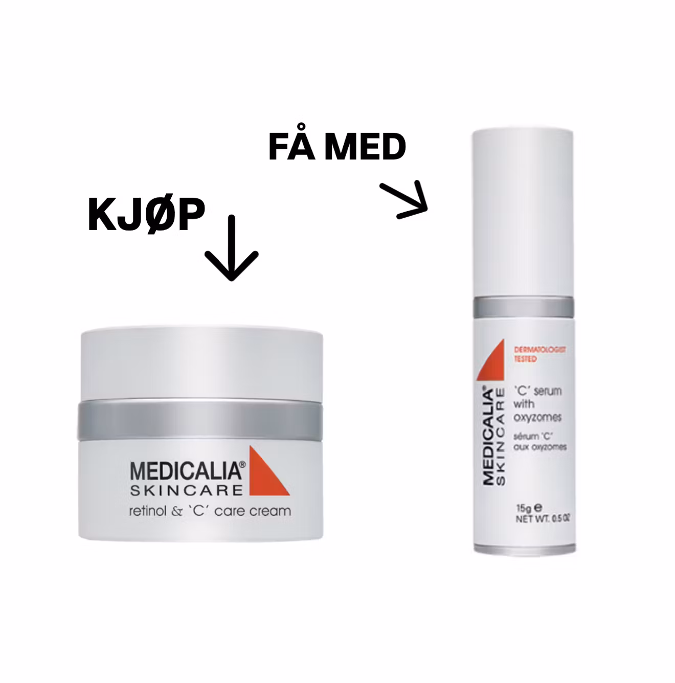 KAMPANJE Kjøp Medicalia - Retinol & ‘C’ Care Cream og FÅ MED C-serum gratis