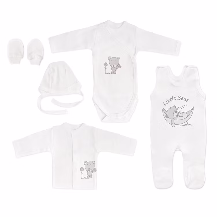 Vitt Startpaket i 5 delar från kollektionen Little Bear