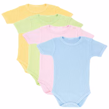 Ribbad kortärmad body - Classic Baby