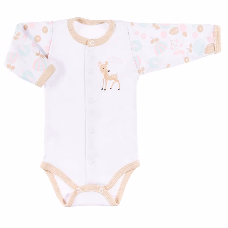 Långärmad body med hel knäppning - Deer